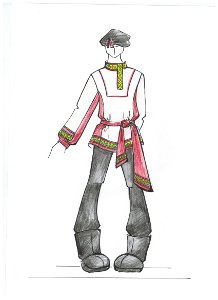 эскиз мужского русского костюма